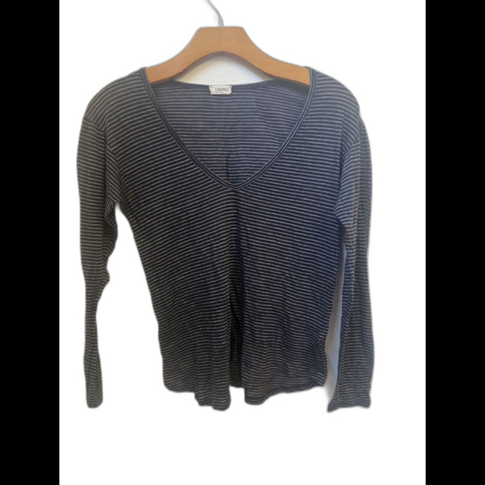 L’AGENCE BLUE STRIPED LONG SLEEVE TOP SIZE XS (L7)